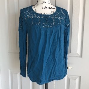 Old Navy Teal Lace Blouse